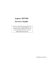 Acer Aspire M5700 Aspire M5700 Series Service Guide