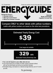 Frigidaire FFTR1022QM Energy Guide