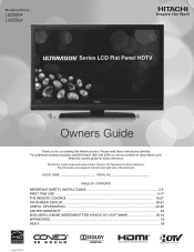 Hitachi L42S504 Owners Guide