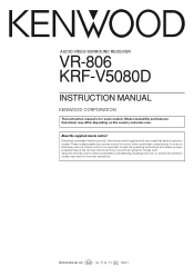 Kenwood VR-806 Instruction Manual