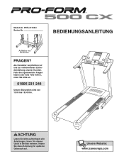 ProForm 500 Cx Treadmill German Manual