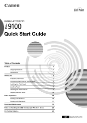Canon 8535A001 i9100 Quick Start Guide