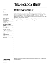 Compaq ProLiant 6500 PCI Hot Plug Technology