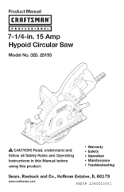 Craftsman 28195 Product Manual