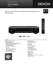 Denon DVP-602CI Literature/Product Sheet