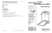 HealthRider 250p Instruction Manual