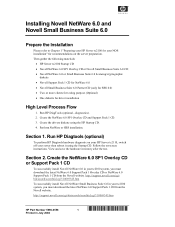 HP P5389A Installing Novell NetWare 6.0 and Novell Small Business Suite 6.0