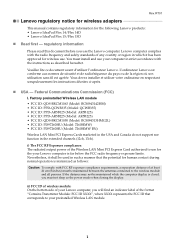 Lenovo IdeaPad Flex 14 Lenovo Regulatory Notice for United States & Canada - IdeaPad Flex14, Flex14D, Flex15, Flex15D