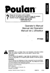 Poulan PT7000 User Manual