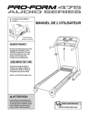 ProForm 475 Audio Series Treadmill French Manual