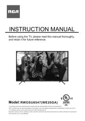RCA RWOSU6547 English Manual