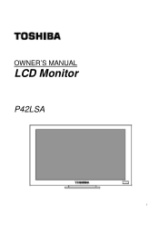 Toshiba P42LSA Owners Manual