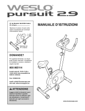 Weslo Pursuit 2.9 Bike Italian Manual