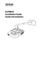 Epson PowerLite 530 Projector for SMART Installation Guide - Short-Throw Wall Mount (ELPMB45)