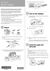 Epson WorkForce Pro WF-M5799 Start Here - Installation Guide for U.S. and Canada