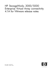 HP StorageWorks EVA3000 HP StorageWorks 3000/5000 Enterprise Virtual Array connectivity 4.1A for VMware release notes (5697-7037, November 2007)