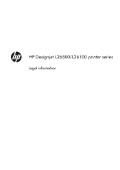 HP Designjet L26100 HP Designjet L26500/L26100 printer series - Legal information