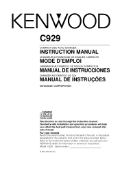 Kenwood C929 User Manual