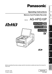 Panasonic AGHPG10 AGHPG10 User Guide