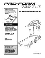ProForm 730 Zlt Treadmill German Manual