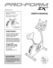 ProForm Zx2 Bike English Manual