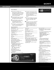 Sony CDX-GT630UI Marketing Specifications
