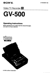 Sony GV-500 Primary User Manual