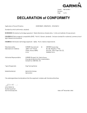 Garmin BarkLimiter Deluxe Declaration of Conformity
