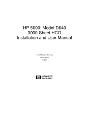 HP d640 HP D640 High-Volume Printer - 3000-Sheet HCO Installation and User Manual, C5638-90001