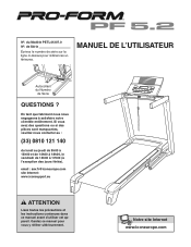 ProForm 5.2 Treadmill French Manual