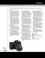 Sony DSLR-A700K Marketing Specifications