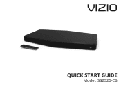 Vizio SS2520-C6 Quickstart Guide (English)