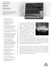 Behringer X1832USB Product Information Document