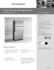 Frigidaire FFHT1621QS Product Specifications Sheet