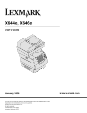 Lexmark X646DTE User's Guide