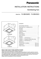 Panasonic FV08VKME3 FV08VKME3 User Guide