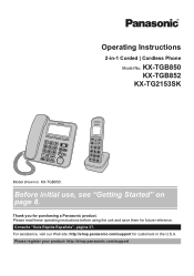 Panasonic KX-TGB85 Operating Instructions
