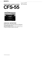 Sony CFS-55 Users Guide