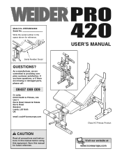 Weider Pro 420 Uk Manual