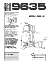 Weider Pro 9635 English Manual