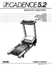 Weslo Cadence 5.2 Treadmill English Manual