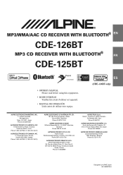 Alpine CDE-125BT Owner's Manual (espanol)