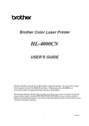 Brother International 4000CN Users Manual - English