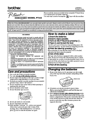 Brother International PT-65SCCP Users Manual - English
