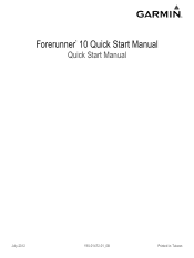 Garmin Forerunner 10 Quick Start Manual