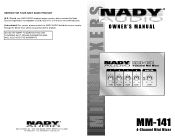 Nady MM-141 Manual