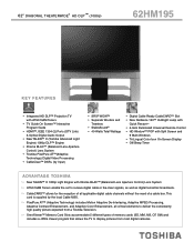 Toshiba 62HM195 Printable Spec Sheet
