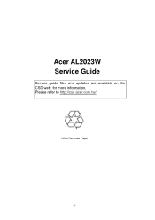 Acer AL2023 AL2023W Service Guide