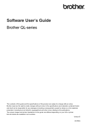 Brother International &trade; QL-720NW Software Users Manual - English