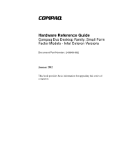 Compaq 239158-999 Compaq Evo Family of Personal Computers, Small Form Factor Models-Celeron Versions Hardware Reference Guide